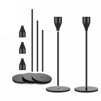 Sada 3 ks čiernych svietnikov