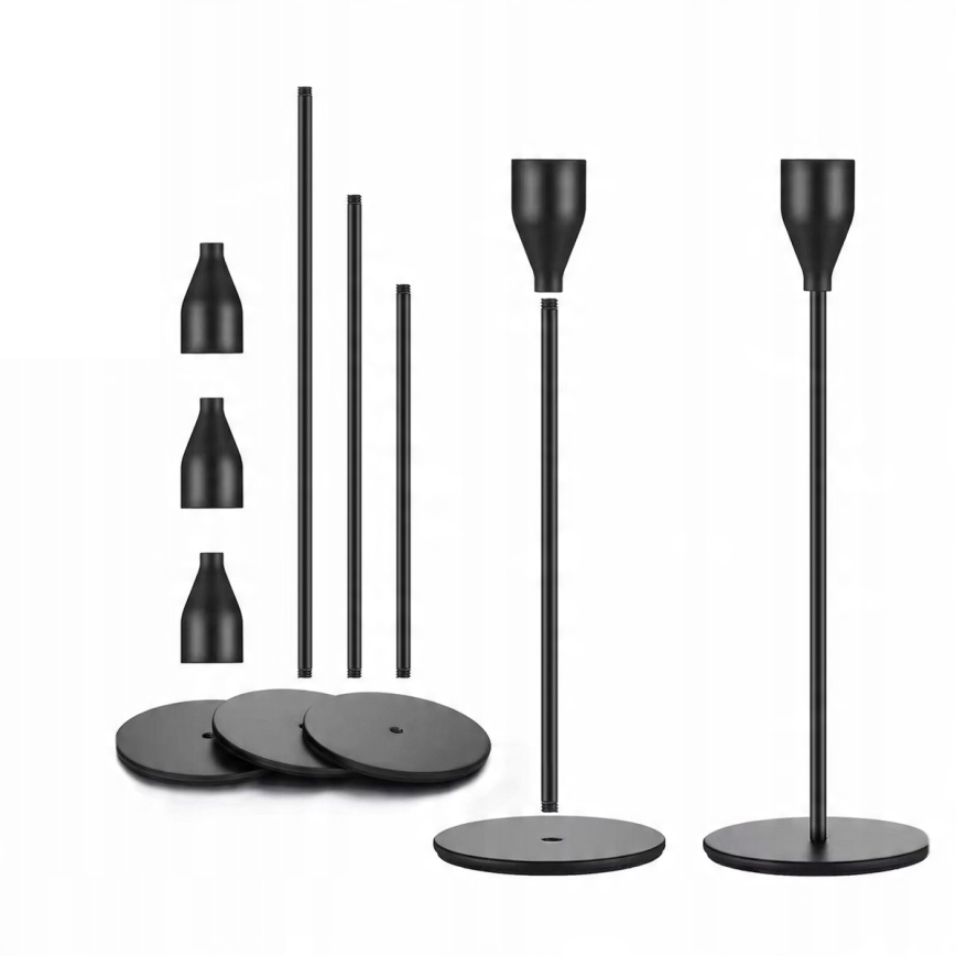 Sada 3 ks čiernych svietnikov