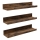 Sada 3 ks nástenných políc SHELFY 38x5x10 cm hnedá
