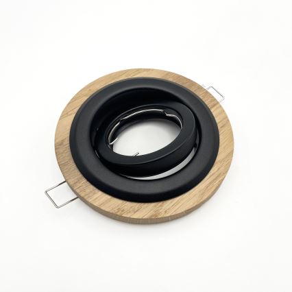 Sada 3 ks podhľadových svietidiel TOBBY, 1× GU10/20W/230V, pr. 11,5 cm, dub/čierna