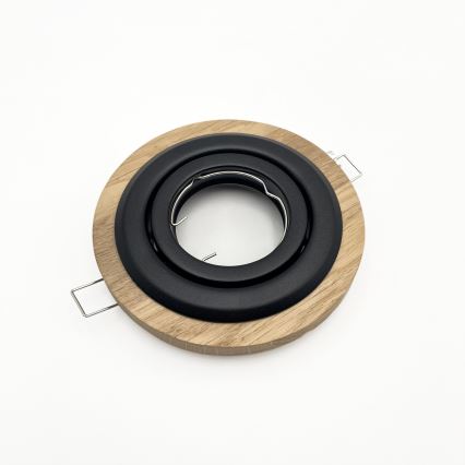 Sada 3 ks podhľadových svietidiel TOBBY, 1× GU10/20W/230V, pr. 11,5 cm, dub/čierna