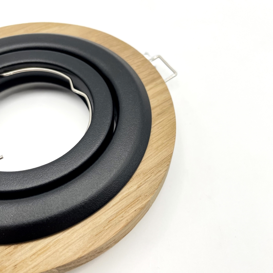 Sada 3 ks podhľadových svietidiel TOBBY, 1× GU10/20W/230V, pr. 11,5 cm, dub/čierna