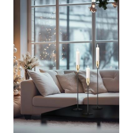 Sada 3 ks svietnikov – čierna/zlatá