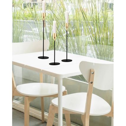 Sada 3 ks svietnikov – čierna/zlatá