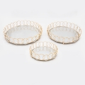 SADA 3x Dekoračný podnos pr. 27/33/37 cm zlatá