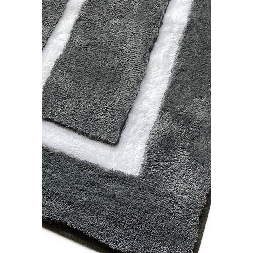 SADA 3x Kúpeľňová predložka 60/60/100 cm antracit