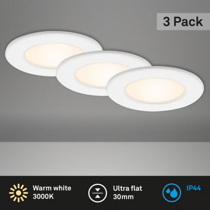 SADA 3x LED kúpeľňových zapustených svietidiel LED/6W/230V 3000K IP44 biela