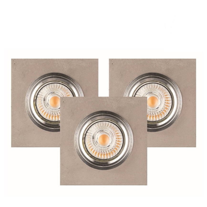 SADA 3x LED Podhľadové svietidlo VITAR 1xGU10/5W/230V CRI 90 betón