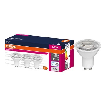 SADA 3x LED reflektorových žiaroviek PAR16 GU10/6,9W/230V 6500K 36° - Osram
