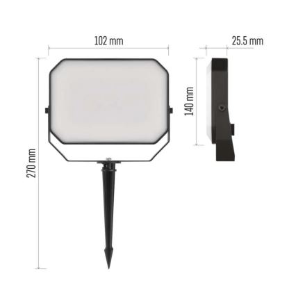 SADA 3x LED RGBIC Stmievateľný vonkajší reflektor GoSmart LED/14W/230V 3000-6500K IP65 Wi-Fi Tuya