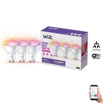 SADA 3x LED RGBW Stmievateľná žiarovka GU10/4,7W/230V 2200-6500K CRI 90 Wi-Fi - WiZ