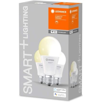 SADA 3x LED Stmievateľná žiarovka SMART+ E27/14W/230V 2700K Wi-Fi - Ledvance