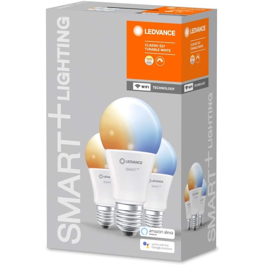 SADA 3x LED Stmievateľná žiarovka SMART+ E27/9,5W/230V 2700K-6500K Wi-Fi - Ledvance