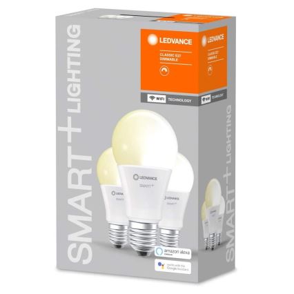 SADA 3x LED Stmievateľná žiarovka SMART+ E27/9,5W/230V 2700K Wi-Fi - Ledvance