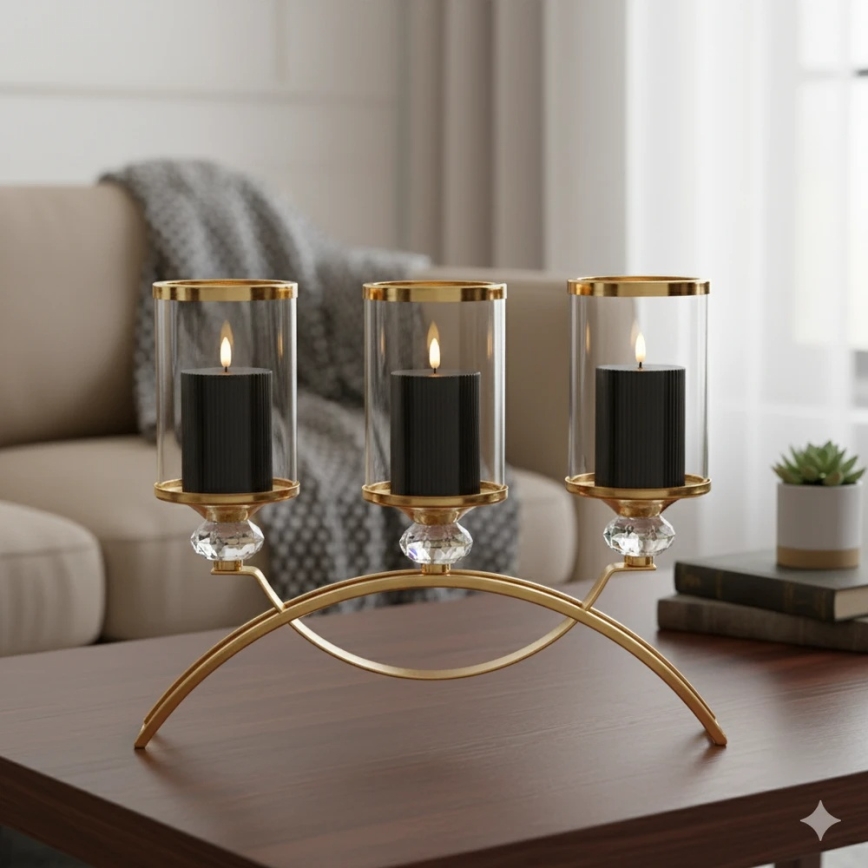 SADA 3x LED sviečok BRILLO LED/2xAA čierna + diaľkové ovládanie