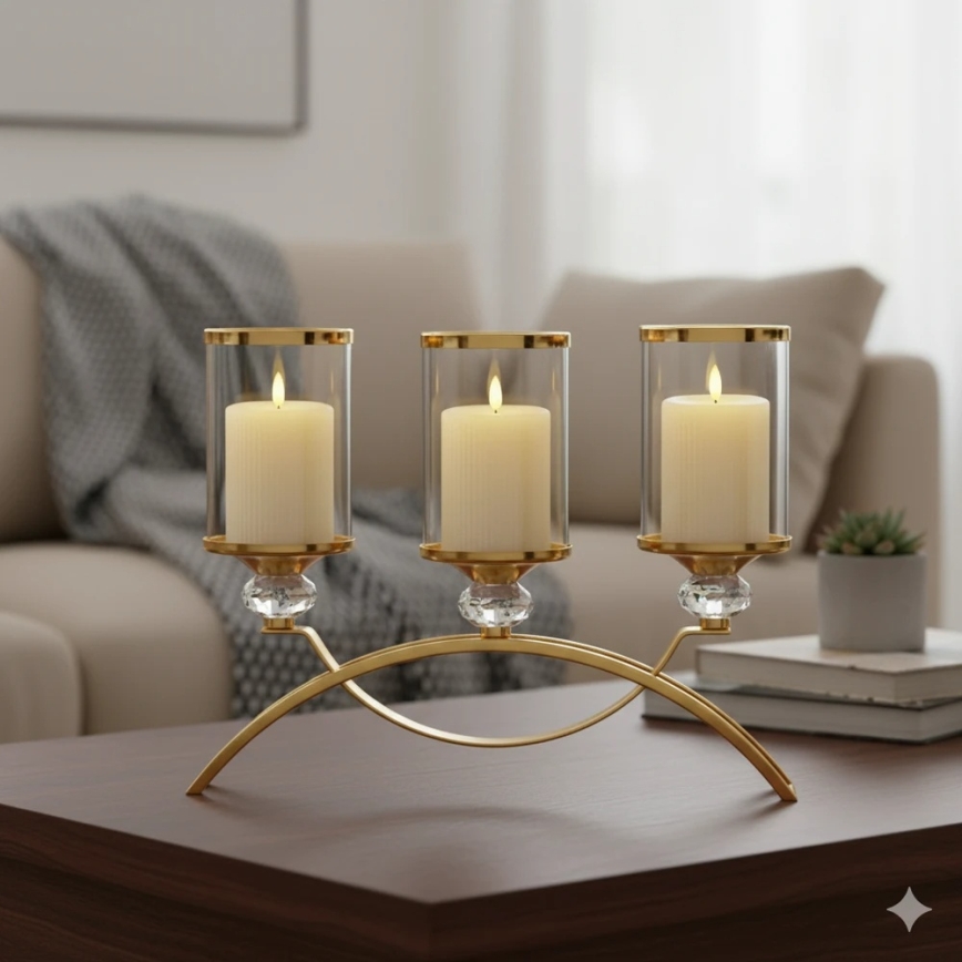 SADA 3x LED sviečok BRILLO LED/3xAAA krémová + diaľkové ovládanie