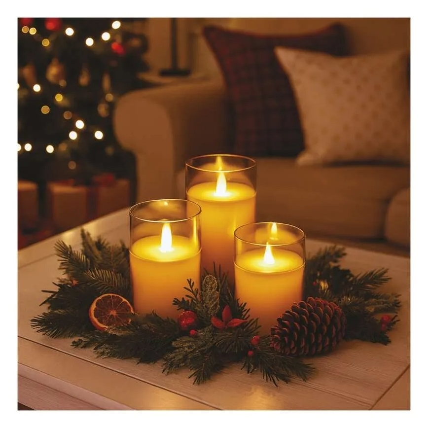 SADA 3x LED sviečok LED/6xAA