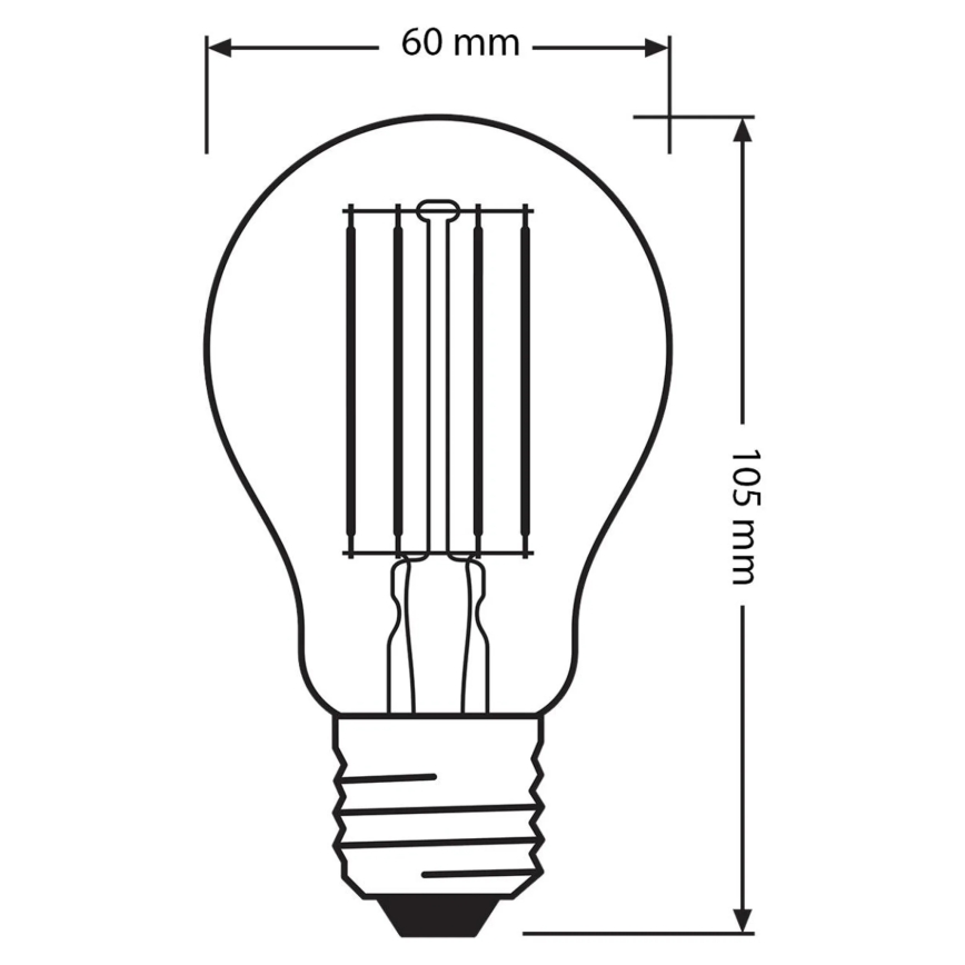 Sada 3x LED žiaroviek BASE CLASSIC FILAMENT A60 E27/11W/230V 4000K - Osram