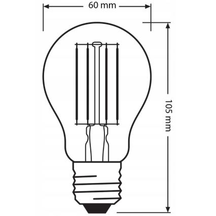 Sada 3x LED žiaroviek BASE CLASSIC FILAMENT A60 E27/7,5W/230V 4000K - Osram