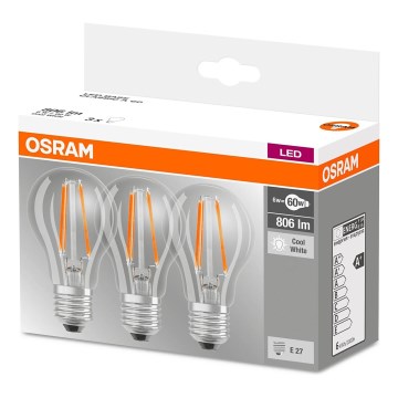 SADA 3x LED Žiarovka BASE E27/6W/230V 4000K – Osram SADA 3x LED Žiarovka BASE E27/6W/230V 4000K – Osram