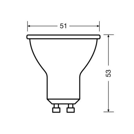 SADA 3x LED Žiarovka PAR16 GU10/2,6W/230V 2700K - Osram