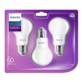 SADA 3x LED Žiarovka Philips E27/8W/230V 2700K