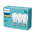 SADA 3x LED Žiarovka Philips E27/9W/230V 2700K