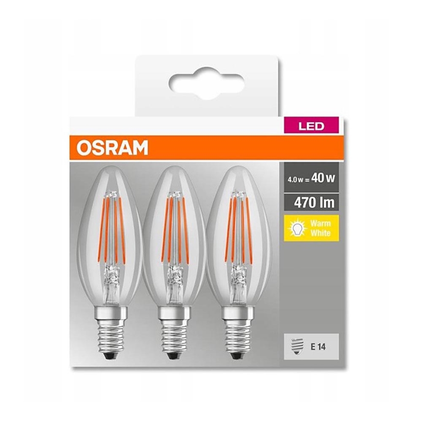 SADA 3x LED Žiarovka VINTAGE B40 E14/4W/230V 2700K - Osram