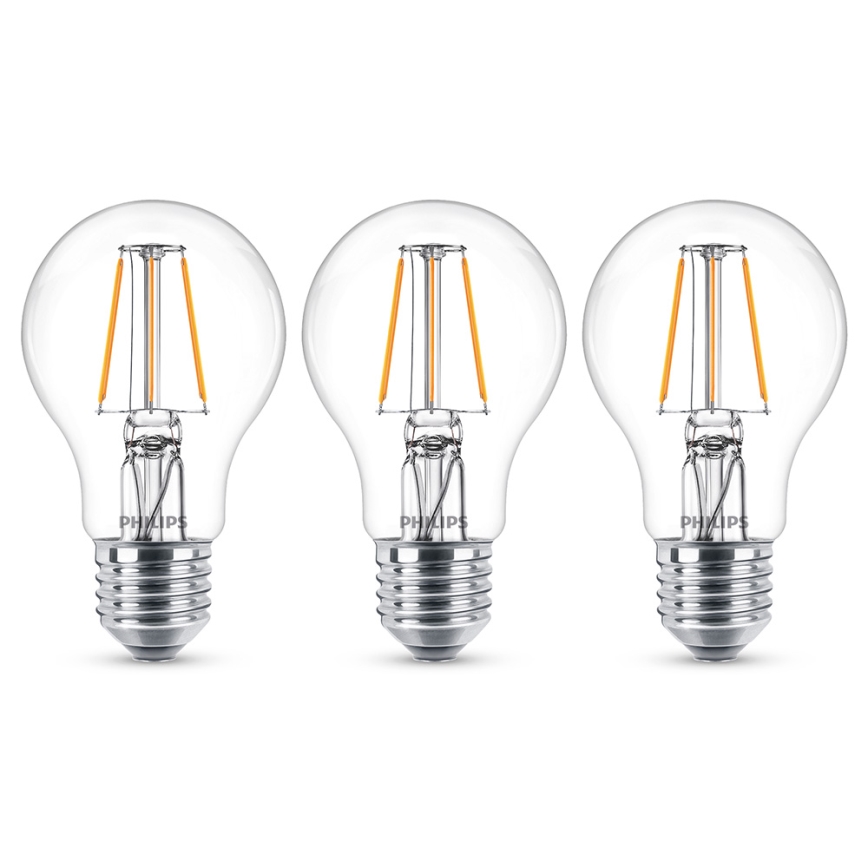 SADA 3x LED Žiarovka Philips E27/4,3W/230V 2700K