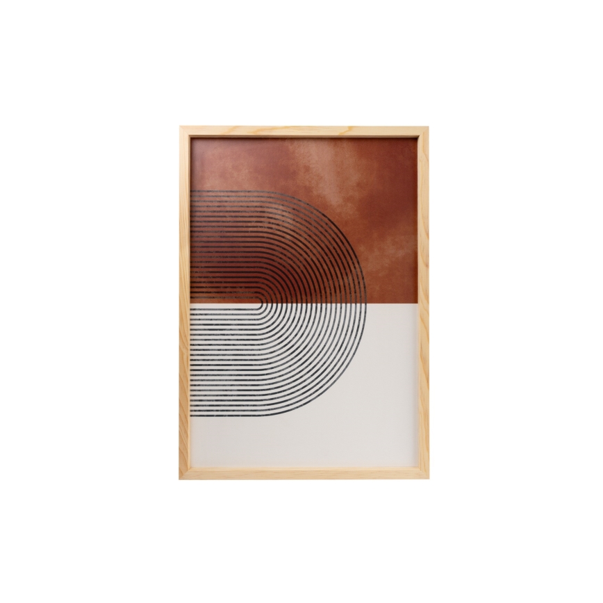SADA 3x Obraz vo fotorámčeku 50x70 cm béžová/hnedá