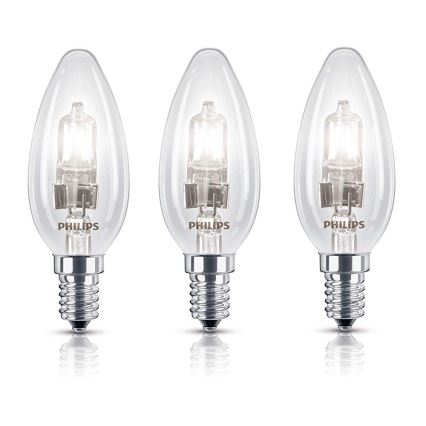 SADA 3x Stmievateľná halogénová žiarovka E14/28W/230V - Philips