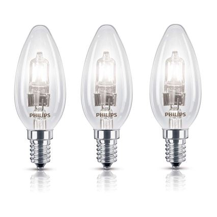 SADA 3x Stmievateľná halogénová žiarovka Philips E14/28W/230V 2800K