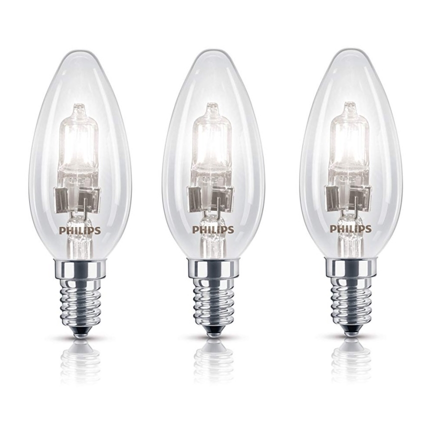 SADA 3x Stmievateľná halogénová žiarovka E14/28W/230V - Philips