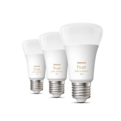 SADA 3x stmievateľných LED žiaroviek Philips Hue WHITE AMBIANCE A60 E27/6W/230V 2200-6500K