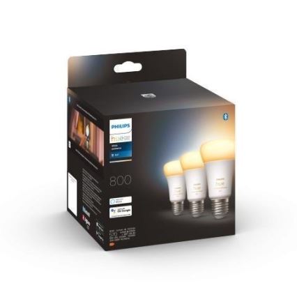 SADA 3x stmievateľných LED žiaroviek Philips Hue WHITE AMBIANCE A60 E27/6W/230V 2200-6500K