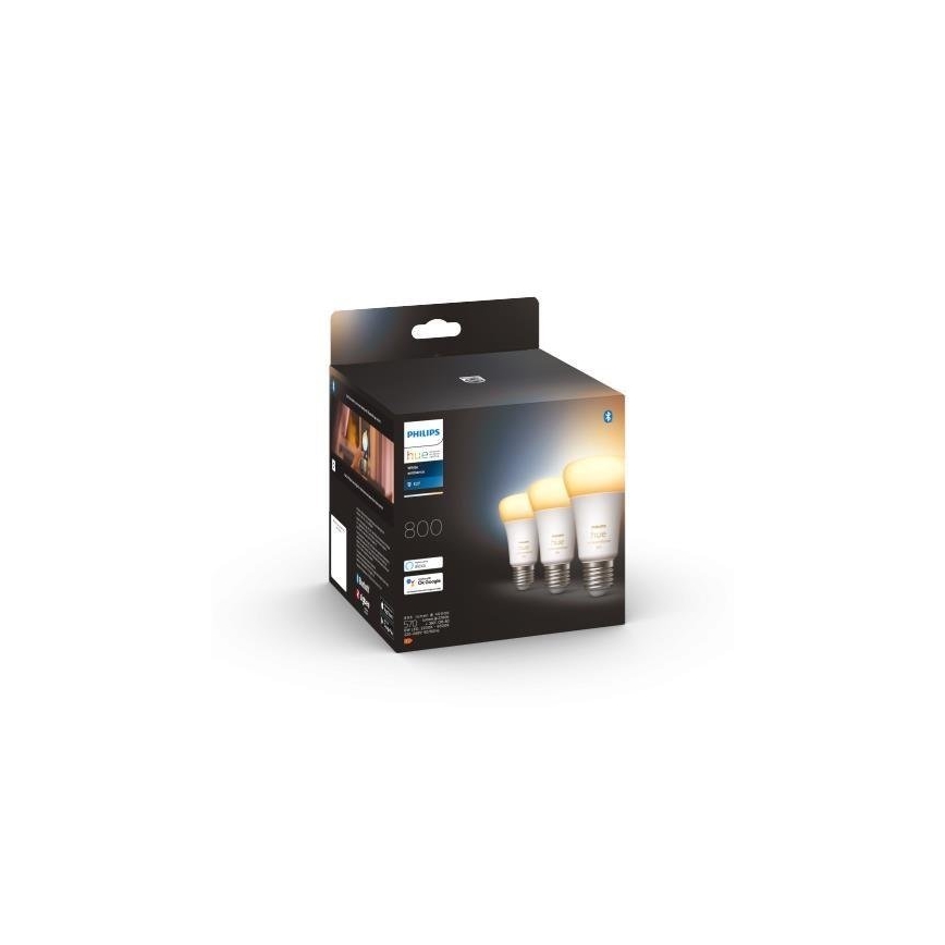 SADA 3x stmievateľných LED žiaroviek Philips Hue WHITE AMBIANCE A60 E27/6W/230V 2200-6500K