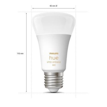 SADA 3x stmievateľných LED žiaroviek Philips Hue WHITE AMBIANCE A60 E27/6W/230V 2200-6500K