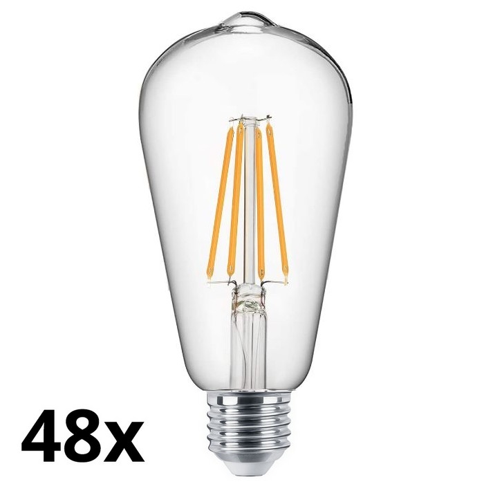 SADA 48x LED Žiarovka VINTAGE ST64 E27/7W/230V 2700K