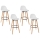 SADA 4x Barová stolička MAXON buk/biela
