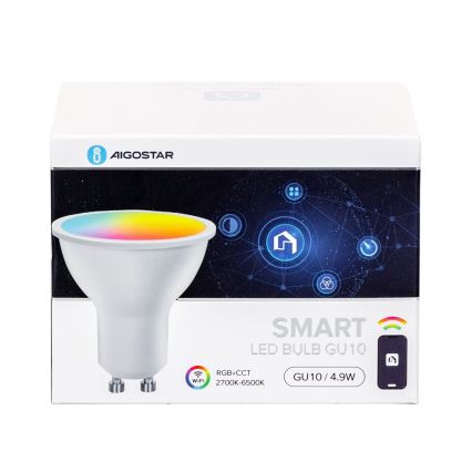SADA 4x LED RGBW stmievateľné Smart žiarovky GU10/4,9W/230V 2700-6500K - Aigostar