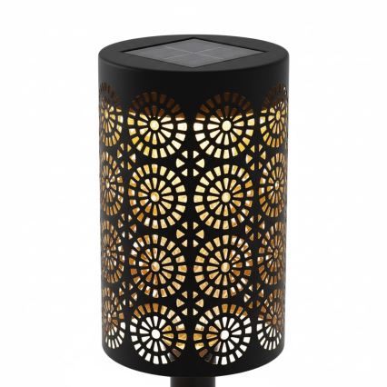 Sada 4x LED solárna lampa DECOR LED/1,2V 150 mAh 3000K 39 cm IP44 čierna