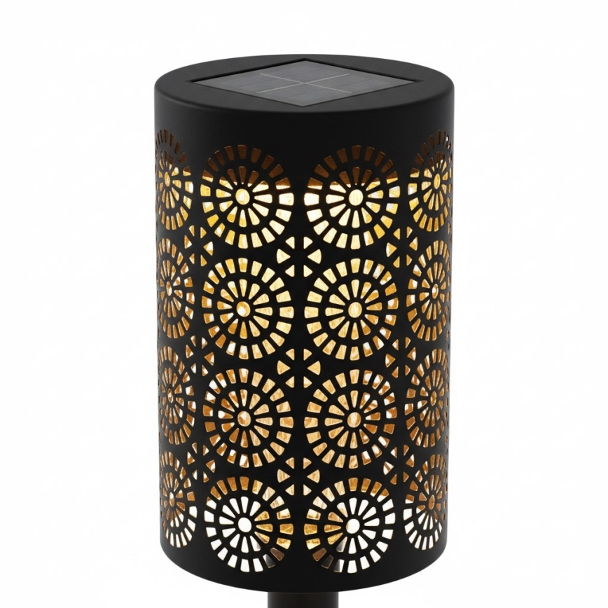 Sada 4x LED solárna lampa DECOR LED/1,2V 150 mAh 3000K 39 cm IP44 čierna