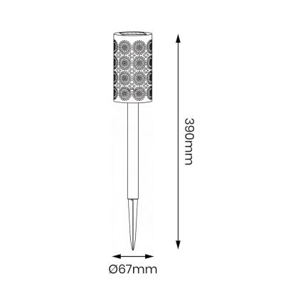 Sada 4x LED solárna lampa DECOR LED/1,2V 150 mAh 3000K 39 cm IP44 čierna
