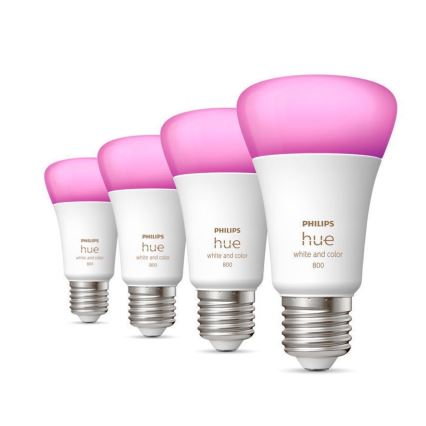 SADA 4x LED Stmievateľná žiarovka Philips Hue White And Color Ambiance E27/6,5W/230V 2000-6500K