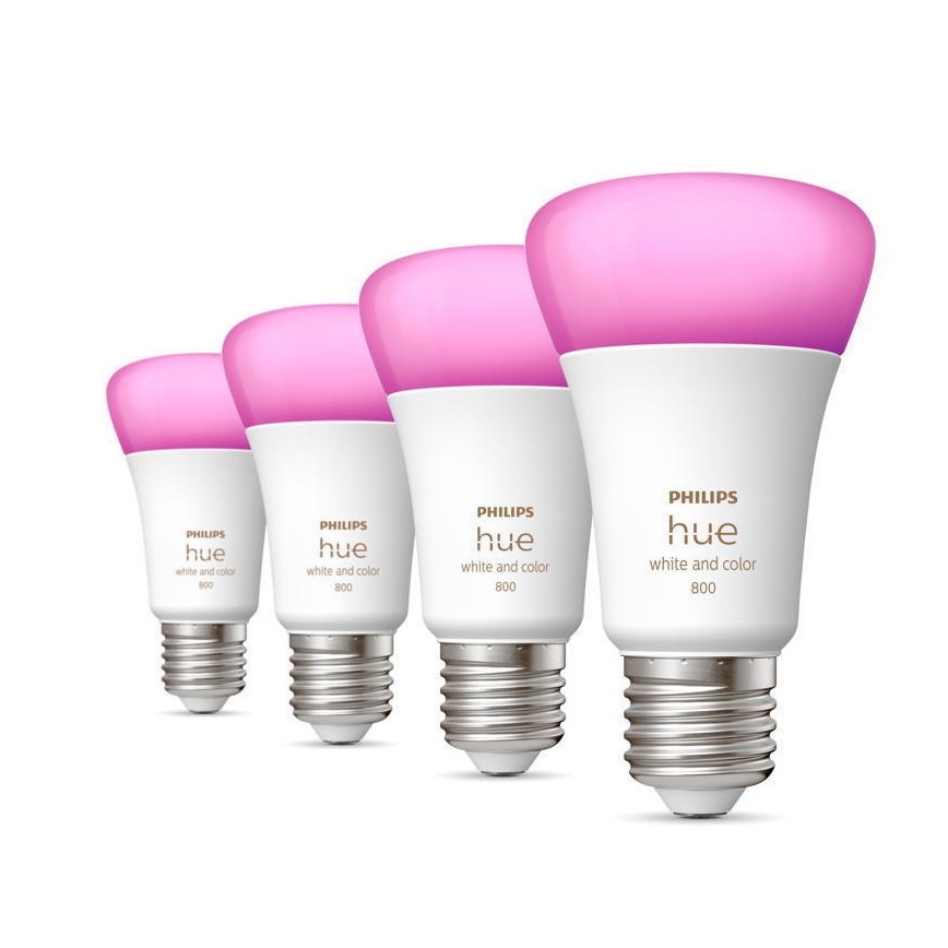 SADA 4x LED Stmievateľná žiarovka Philips Hue White And Color Ambiance E27/6,5W/230V 2000-6500K