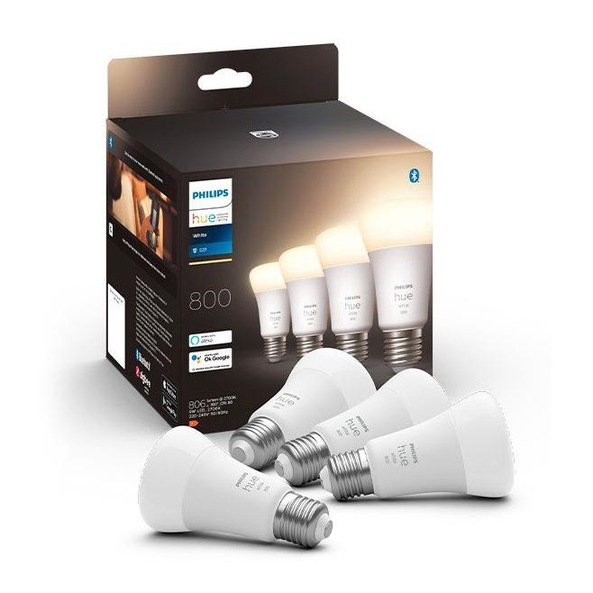 SADA 4x LED Stmievateľná žiarovka Philips Hue WHITE A60 E27/9W/230V 2700K