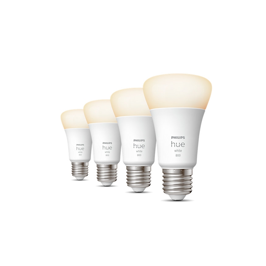 SADA 4x LED Stmievateľná žiarovka Philips Hue WHITE A60 E27/9W/230V 2700K