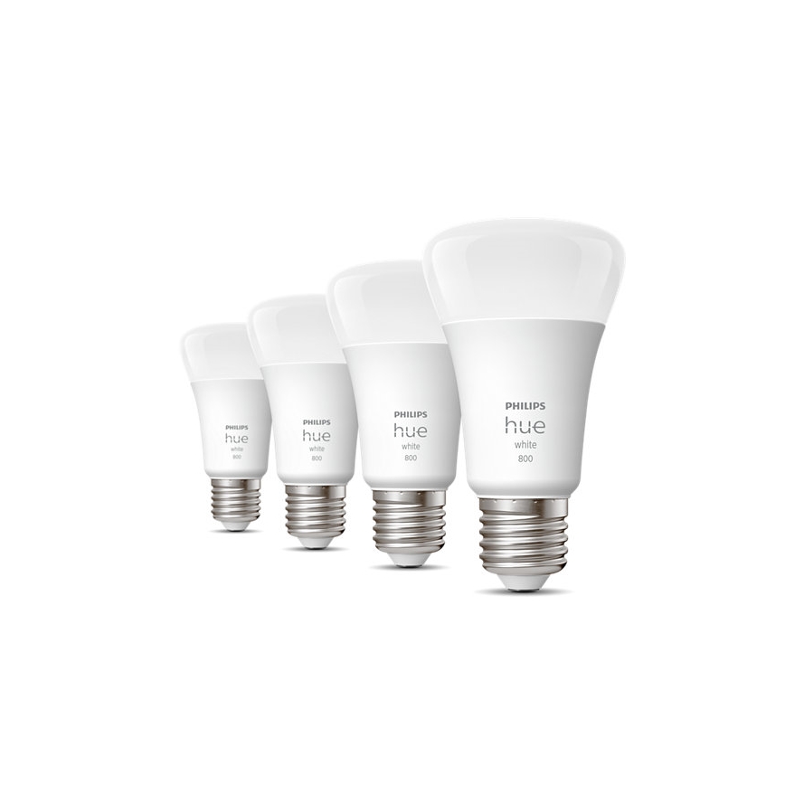 SADA 4x LED Stmievateľná žiarovka Philips Hue WHITE A60 E27/9W/230V 2700K