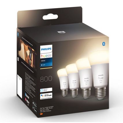 SADA 4x LED Stmievateľná žiarovka Philips Hue WHITE A60 E27/9W/230V 2700K