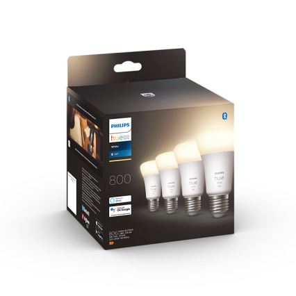 SADA 4x LED Stmievateľná žiarovka Philips Hue WHITE A60 E27/9W/230V 2700K